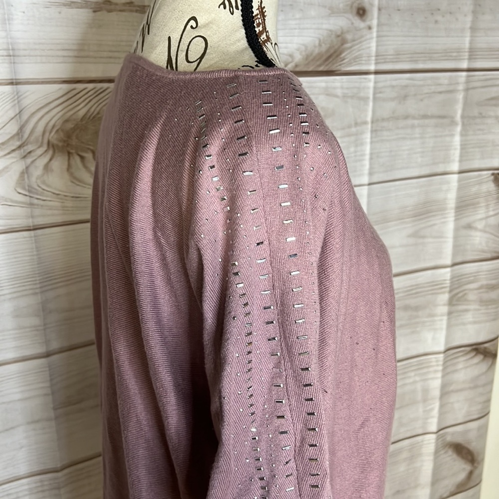 7th Avenue New York & Company Lavender 3/4 Sleeve Top - Picture 3 of 9
